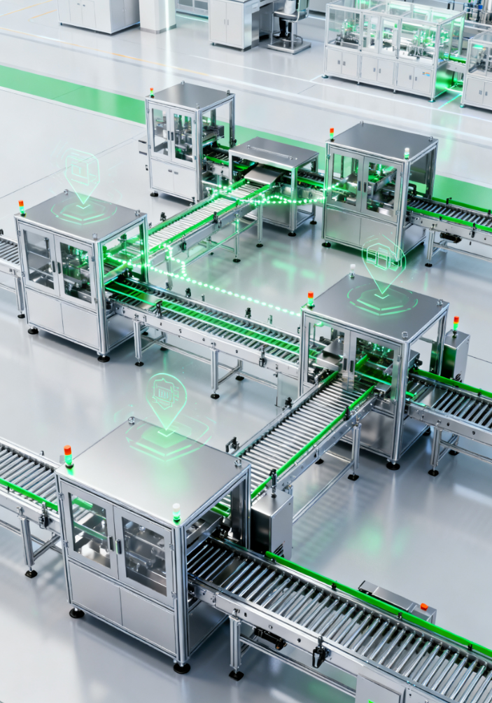 項目「柔性精靈」：可重構的產線快速部署系統<br>本項目著眼於未來製造業的核心需求——柔性，打造一套基於模組化電力電子的產線快速重構系統。透過將功率模組標準化、介面統一化，支援功率單元的隨插即用與線上程式設計。配合直觀的圖形化組態軟體，工程師可透過簡單的拖曳操作快速建構或修改複雜的電力控制邏輯，再結合數位孿生技術實現自動調試與驗證。該系統將能大幅縮短生產線換型時間，使工廠能夠以「樂高積木」般的敏捷性，快速響應多品種、小批量的市場訂單。